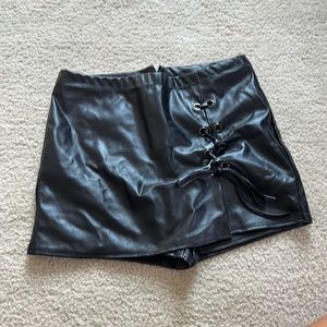 Leather skort